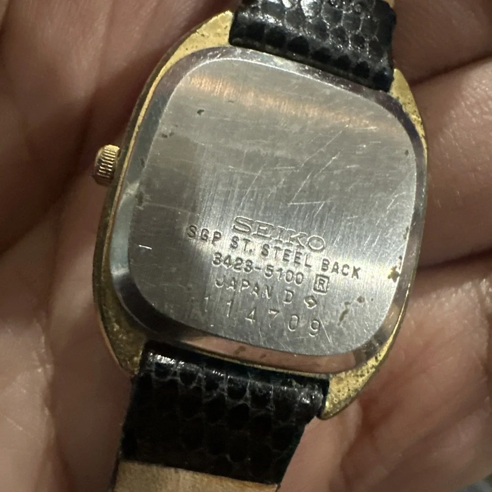 Working Vintage Seiko SQ Womens Watch Quartz 3423-5100 New Battery & Strap 24mm